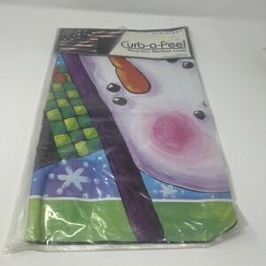 NEW Curb-A-Peel Magnetic Mailbox Cover By Evergreen Let It Snow Snowman Holiday